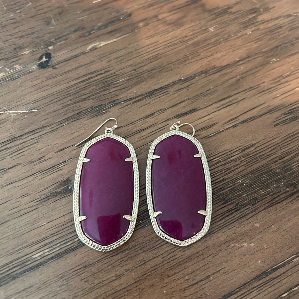 Kendra Scott Purple and Gold Statement Earrings